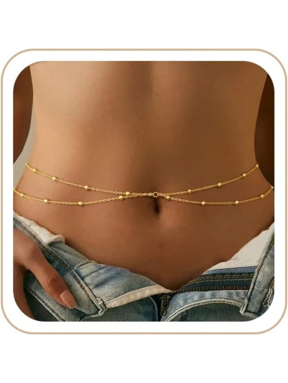 Dainty 14k Gold Plated Waist Beads & Body Chain - Summer Beach Jewelry